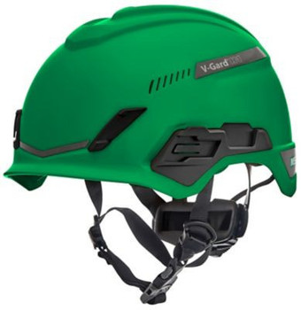MSA V-Gard H1 Safety Helmet - Tri-Vent - Green - Fas-Trac III Suspension - 10194786
