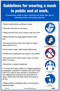 Guidelines For Wearing A Mask Poster - 18 X 12 - .015 Unrip Vinyl Poster - PST145C