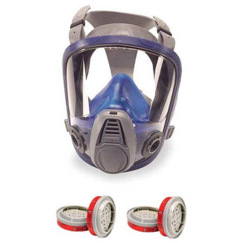 MSA Advantage 3200 Full Face Respirator + 2 Pair MSA 815369 Filters Combo (S, M, L)