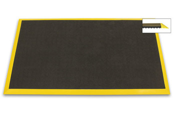 Ergomat Bubble Down with 2" Yellow Bevels Anti-Fatigue Mat - 4'x26'