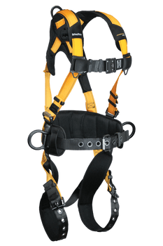 FallTech Journeyman Flex Aluminum 3D Construction Belted Harness Tongue Buckle Leg Adjustment - Small - 7035BS