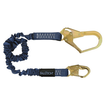 FallTech 4½' to 6' ElasTech Energy Absorbing Lanyard Single-leg with Steel Connectors - 82403
