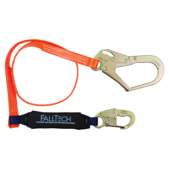 FallTech 6' ViewPack Urethane Coated Energy Absorbing Lanyard Single-leg with Steel Connectors - 82563PC