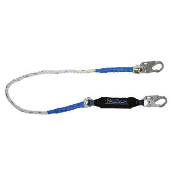 FallTech 6' ViewPack Rope Energy Absorbing Lanyard Single-leg with Steel Snap Hooks - 8106