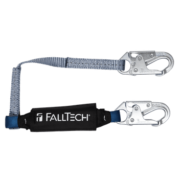 FallTech 4' ViewPack Energy Absorbing Lanyard Single-leg with Steel Snap Hooks - 8254