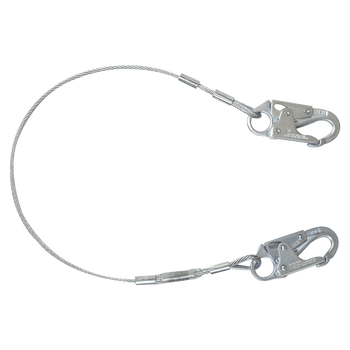 FallTech 4' Cable Restraint Lanyard Fixed-length with Steel Snap Hooks - 83064
