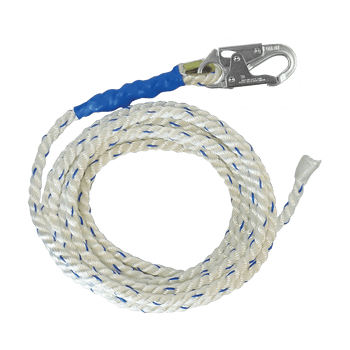 FallTech 25' Premium Polyester Blend Vertical Lifeline with Taped End - 8125T