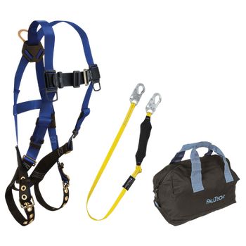 FallTech Harness and Lanyard 3-pc Kit Including Medium Storage Bag (7016 8256LT 5006MP) - KIT166LT6P
