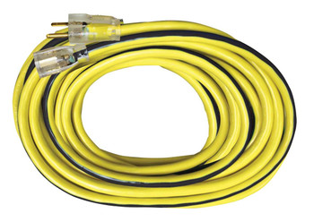 50 ft. Yellow 10/3 Vinyl Outdoor Extension Cord with Lighted End