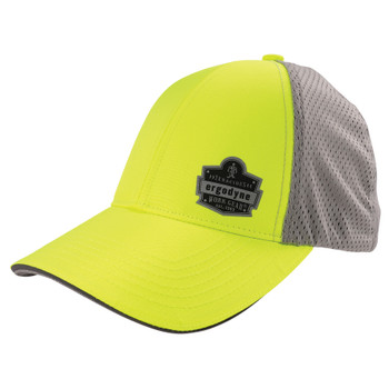 GloWear 8931 Hi-Vis Reflective Stretch-Fit Hat - Hi-Vis Lime - Ergodyne Logo