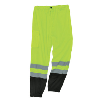 GloWear 8910BK Hi-Vis Pants - Class E, Black Bottom - Lime