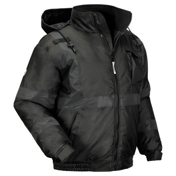 GloWear 8377EV Enhanced Visibility Reflective Winter Bomber Jacket - Non-Certified - Black