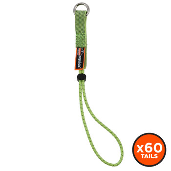 Squids 3703 Elastic Tool Tether Attachment - Loop Tool Tails - 15lbs - Lime - Standard - 60-pack