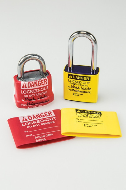 Padlock Cover Labels Yellow Plain Cover 25/Pack - LAK210YL