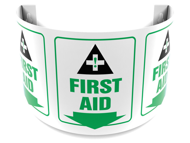 180D Projection Safety Sign: First Aid Spanish Panel Size: 12" 1/Each - SHPSJ339