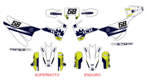 Husqvarna 701 Full Graphics Kit & Seat Cover by SKDA