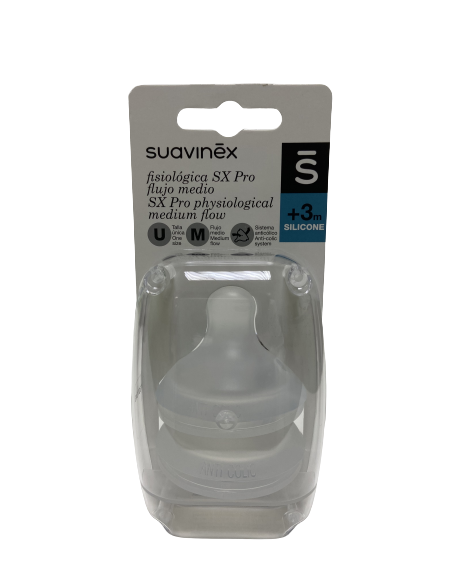 Tetina silicona fisiológica suavinex flujo m 2 unidades