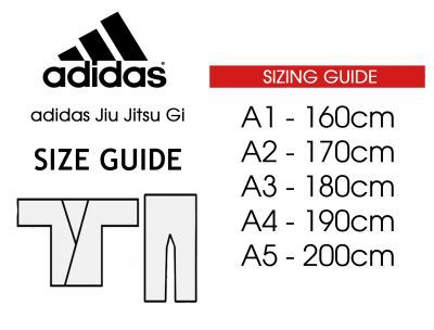 adidas judo gi size chart
