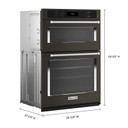 Fours mural combiné avec four à micro-ondes KitchenAid® et mode de friture à air de 27 po KOEC527PBS