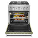 Kitchenaid® Cuisinière commerciale intelligente bicombustible avec 4 brûleurs - 30 po KFDC500JAV