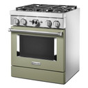 Kitchenaid® Cuisinière commerciale intelligente bicombustible avec 4 brûleurs - 30 po KFDC500JAV