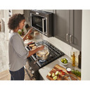 Kitchenaid® Cuisinière au gaz à commandes frontales à convection avec 5 brûleurs - 30 po KSGG700EBS