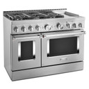 Cuisinière commerciale intelligente au gaz KitchenAid® avec plaque chauffante, 48 po KFGC558JSS