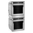 Kitchenaid® Four mural double à convection véritable de 24 po KODC504PPS