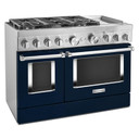 Cuisinière commerciale intelligente bicombustible KitchenAid® avec plaque chauffante, 48 po KFDC558JIB