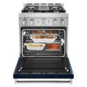 Cuisinière commerciale intelligente au gaz KitchenAid®, 4 brûleurs, 30 po KFGC500JIB