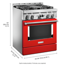 Cuisinière commerciale intelligente au gaz KitchenAid®, 4 brûleurs, 30 po KFGC500JPA