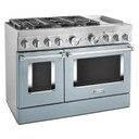 Cuisinière commerciale intelligente bicombustible KitchenAid® avec plaque chauffante, 48 po KFDC558JMB