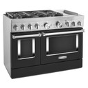 Cuisinière commerciale intelligente bicombustible KitchenAid® avec plaque chauffante, 48 po KFDC558JBK