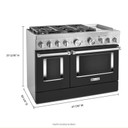 Cuisinière commerciale intelligente bicombustible KitchenAid® avec plaque chauffante, 48 po KFDC558JBK