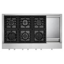 Kitchenaid® Table de cuisson commerciale au gaz avec 6 brûleurs et plaque chauffante - 48 po KCGC558JSS