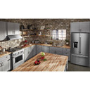 Kitchenaid® Cuisinière commerciale intelligente bicombustible avec 4 brûleurs - 30 po KFDC500JSS