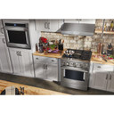 Kitchenaid® Cuisinière commerciale intelligente bicombustible avec 4 brûleurs - 30 po KFDC500JSS