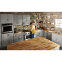 Kitchenaid® Cuisinière commerciale intelligente bicombustible avec 4 brûleurs - 30 po KFDC500JSS