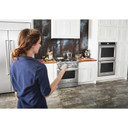 Kitchenaid® Cuisinière commerciale intelligente bicombustible avec 4 brûleurs - 30 po KFDC500JSS