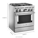 Kitchenaid® Cuisinière commerciale intelligente bicombustible avec 4 brûleurs - 30 po KFDC500JSS