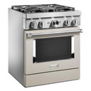 Kitchenaid® Cuisinière commerciale intelligente bicombustible avec 4 brûleurs - 30 po KFDC500JMH