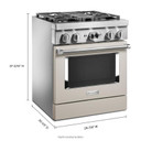 Kitchenaid® Cuisinière commerciale intelligente bicombustible avec 4 brûleurs - 30 po KFDC500JMH