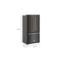 Kitchenaid® Réfrigérateur à portes françaises à profondeur de comptoir et distributeur intérieur 20 pi cu, 26 po KRFC136RBS Kitchenaid® Réfrigérateur à portes françaises à profondeur de comptoir et distributeur intérieur 20 pi cu, 26 po KRFC136RBS