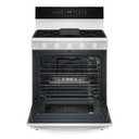 Whirlpool® Cuisinière au gaz intelligente de 30 pouces avec technologie de cuisson à air, auto-nettoyage/netoyage à la vapeur, préchauffage rapide avec capacité de 5.3 pi cu WFGS7530RW
