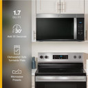 Whirlpool® Four à micro-ondes à hotte intégrée avec une puissance de cuisson de 900 watts de 30 po et 1,7 pi cu YWMMS3130RS