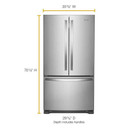 Whirlpool® Réfrigérateur à portes françaises, profondeur de comptoir et congélateur inférieur - 36po - 20picu WRFC2036RZ