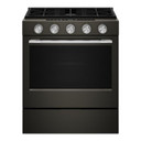 Kitchenaid® Cuisinière au gaz coulissante intelligente avec modes de cuisson à convection et brûleur 2 en 1 - 5 pi cu KSGS530SBE Kitchenaid® Cuisinière au gaz coulissante intelligente avec modes de cuisson à convection et brûleur 2 en 1 - 5 pi cu KSGS530SBE