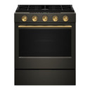 Kitchenaid® Cuisinière au gaz coulissante intelligente avec modes de cuisson à convection et brûleur 2 en 1 - 5 pi cu KSGS530SBE