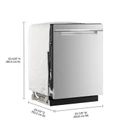 Lave-vaisselle Whirlpool® de 24 pouces avec fonction de lavage à couverture totale et séchage automatique à l'air libre, en acier inoxydable résistant aux traces de doigts WDPS8024SZ