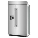 Kitchenaid® Réfrigérateur côte à côte encastré avec distributeur d’eau et de glaçons extérieurs et remplissage mesuré - 48 po - 29.4 pi cu KBSD748SPS